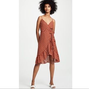 NWT J.O.A. Polka Dot Dress in Mahogany size S